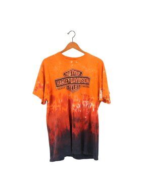 Harley Davidson Vintage Y2K Dip Tie Dye Short Sleeve T-Shirt Shirt XL